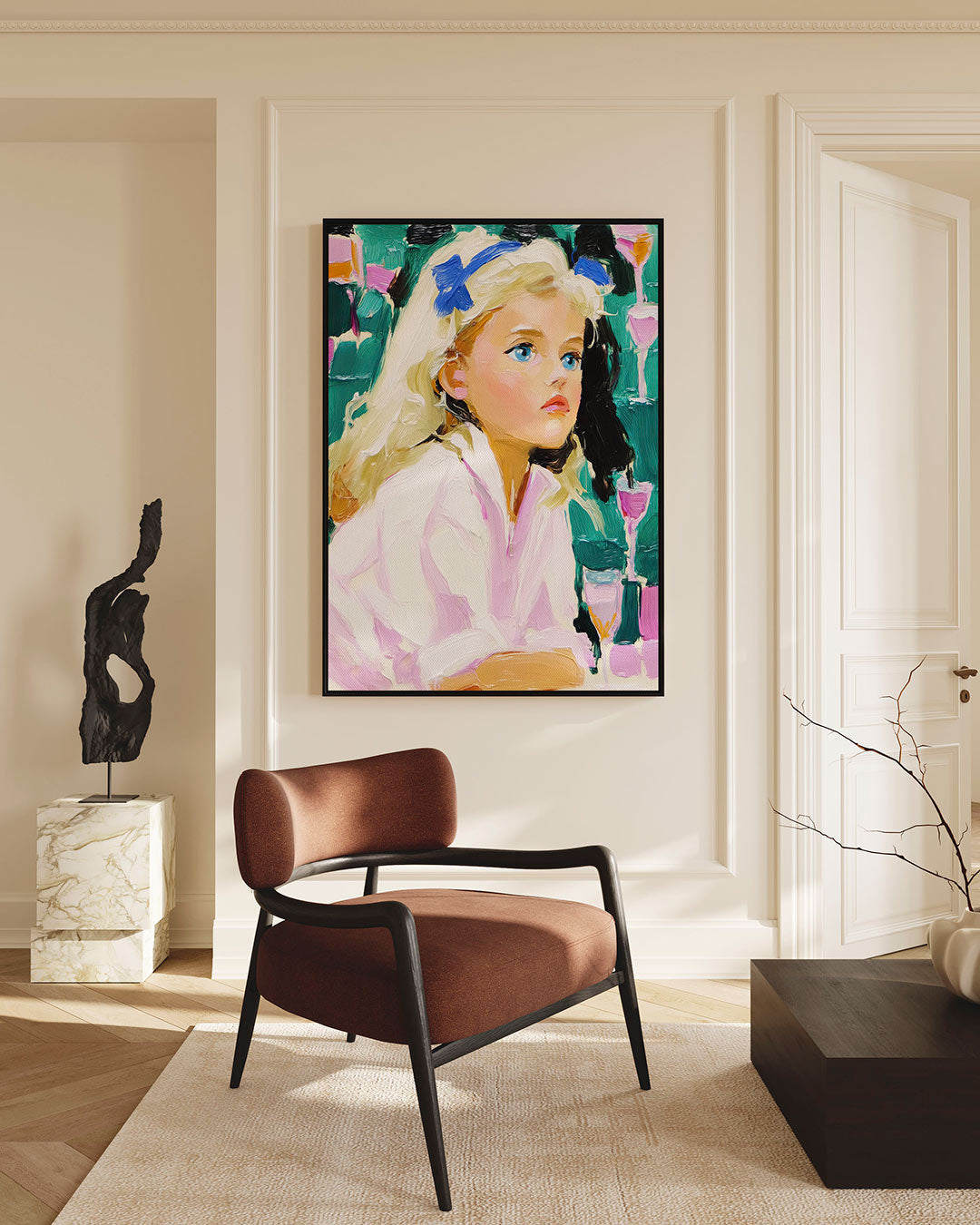 Portretstudie – Wanddecoratie kunstwerk – staande wanddecoratie