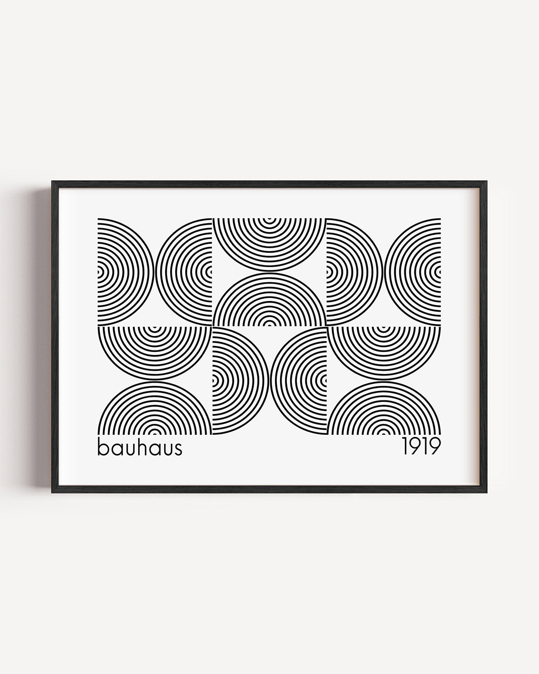 Cirkelritme – liggende Bauhaus poster als wanddecoratie