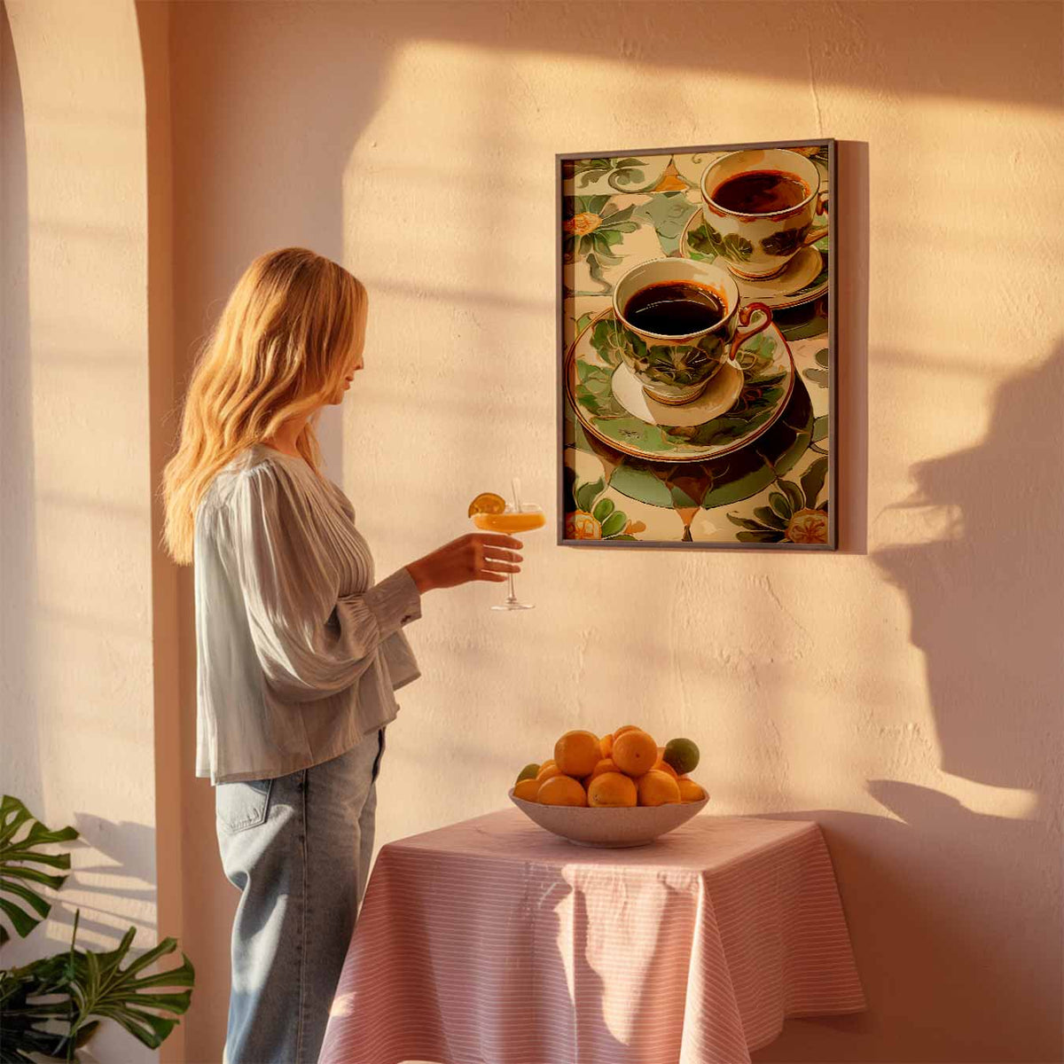 Sfeervolle Koffie Moment – keuken poster als sfeervolle staande wanddecoratie