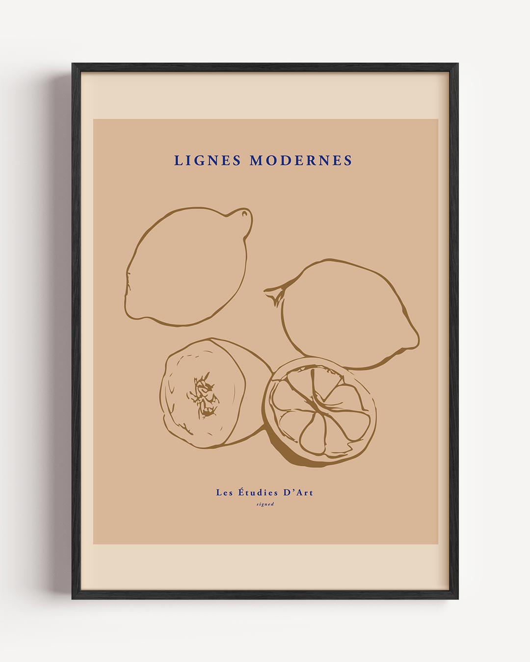 Moderne Citroenlijntekening – keuken portret poster als wanddecoratie