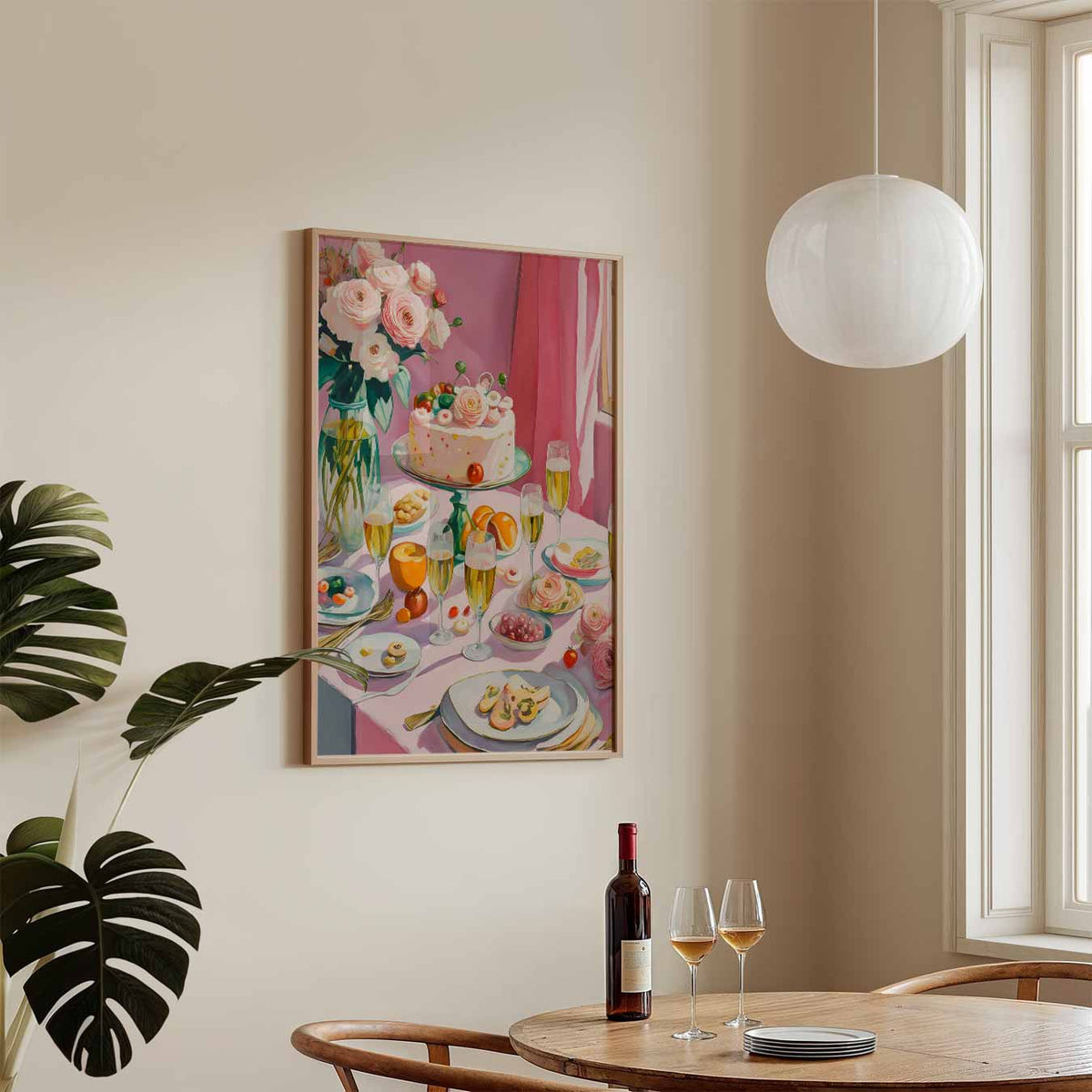 Romantische Tafelschikking – keukenposter in staand formaat