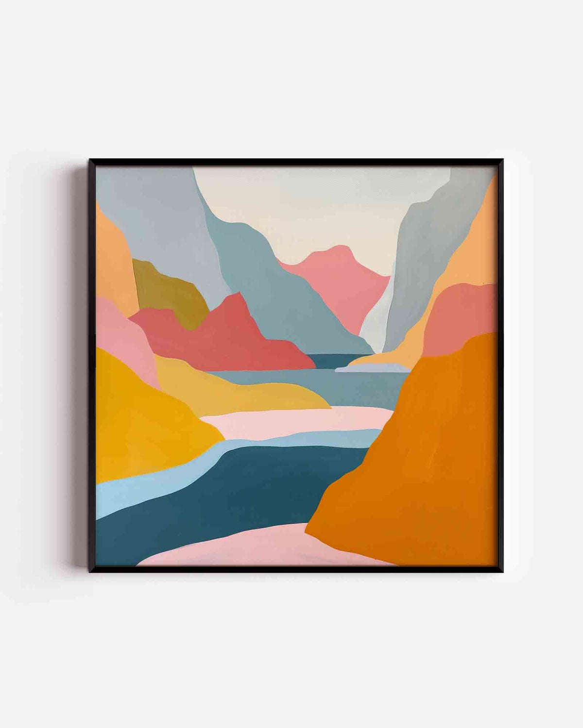 Berglandschap abstract – design vierkante poster als wanddecoratie