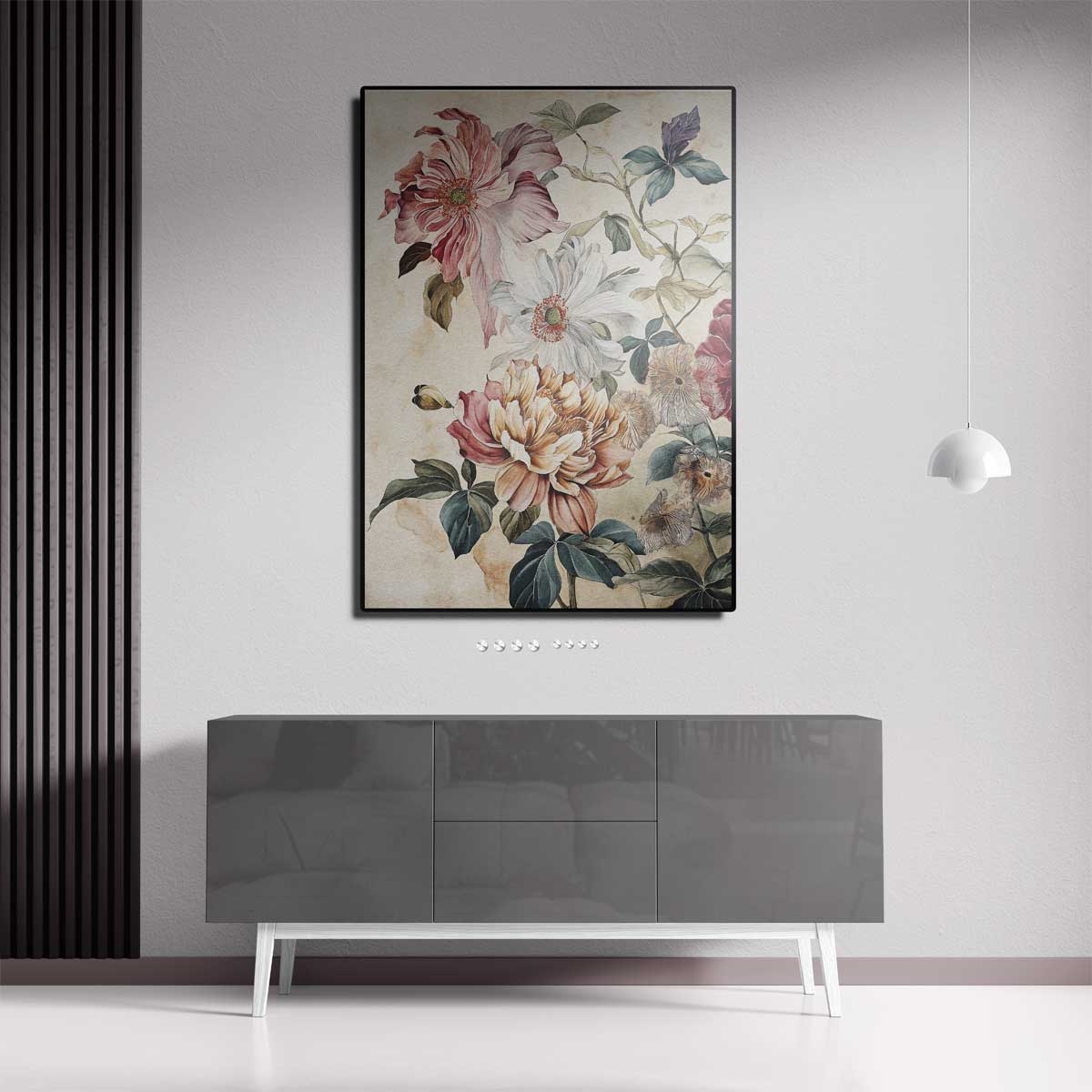Bloemenpracht in Aquarel – canvas kunstwerk als wanddecoratie