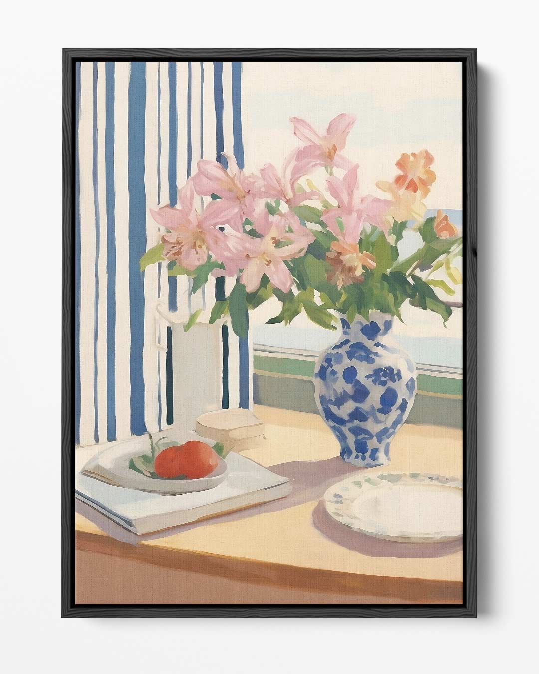 Zomers Tafereel met Bloemen en Tomaten – portret kunstwerk als wanddecoratie