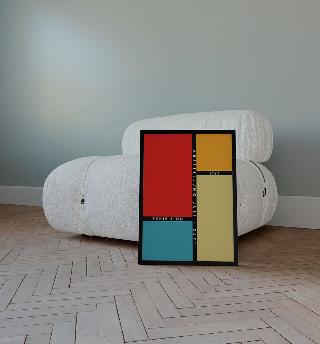 Vlakverdeling en kleur – staande Bauhaus poster voor aan de muur