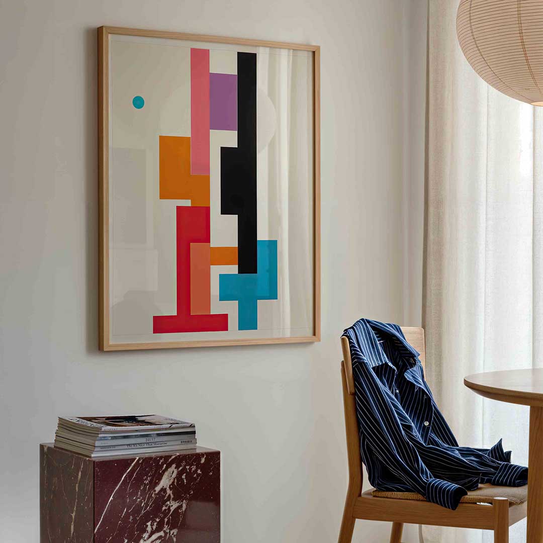 Abstracte vormen – kleurrijke illustratie poster in staand formaat