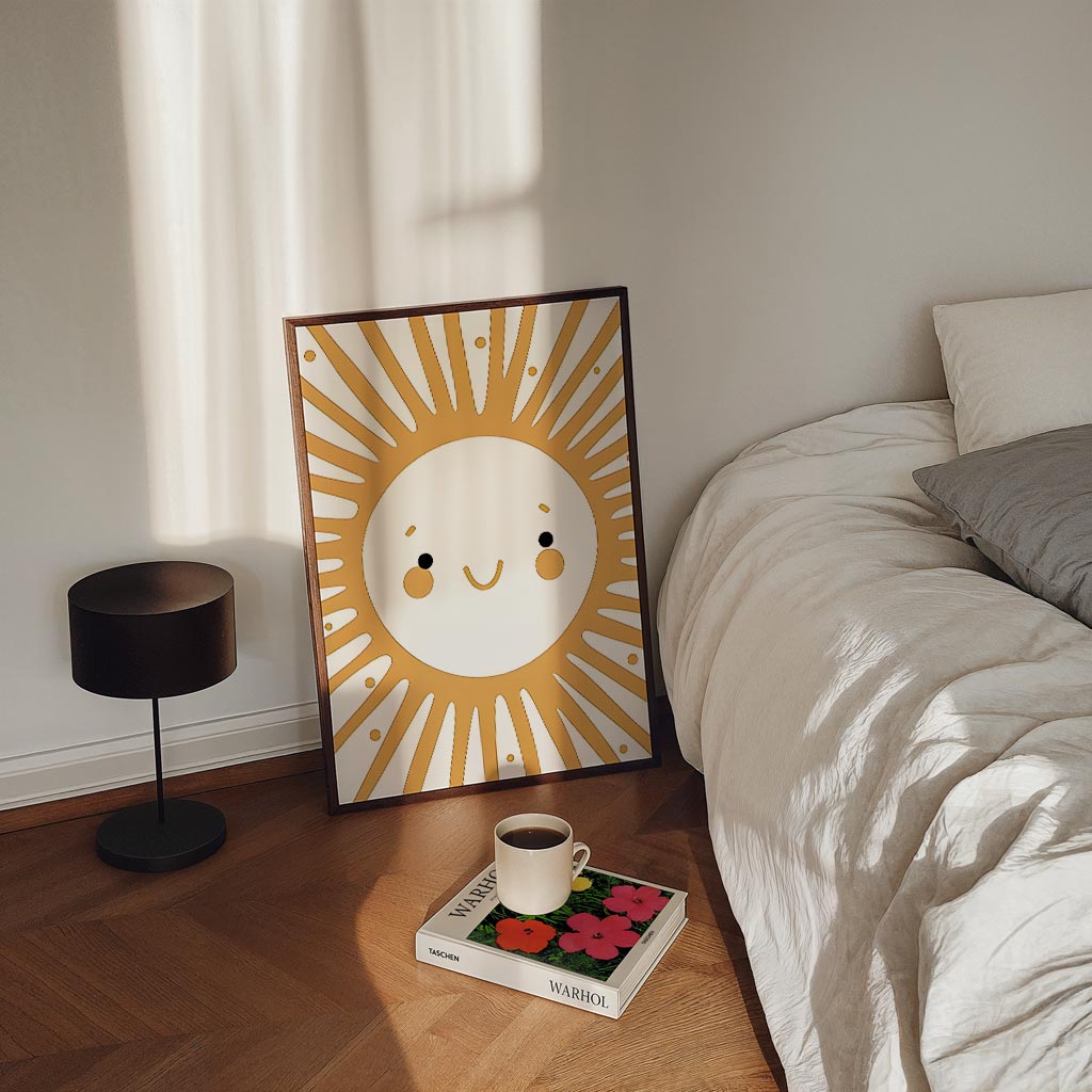 Zonnige Glimlach – staande kinderkamer wanddecoratie van WallArtistic