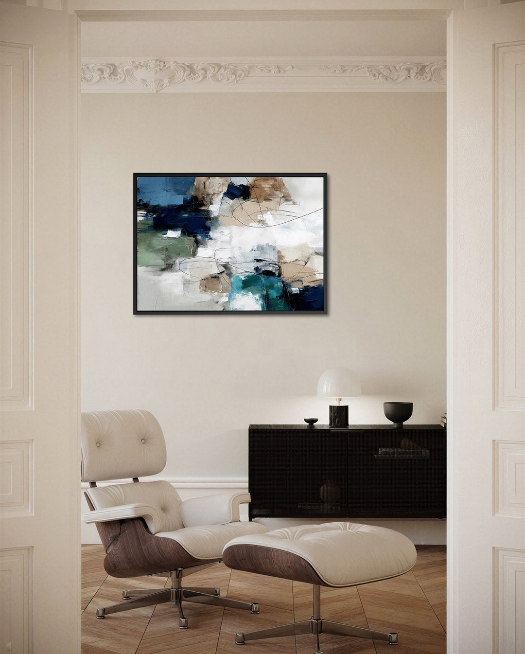 Kleurencompositie – Abstract kunstwerk – liggende wanddecoratie