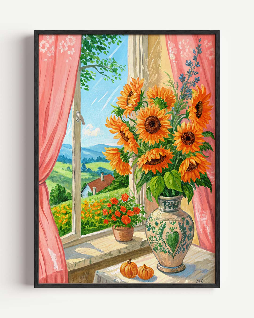 Zonnige Bloemenpracht – bloemen portret poster als wanddecoratie