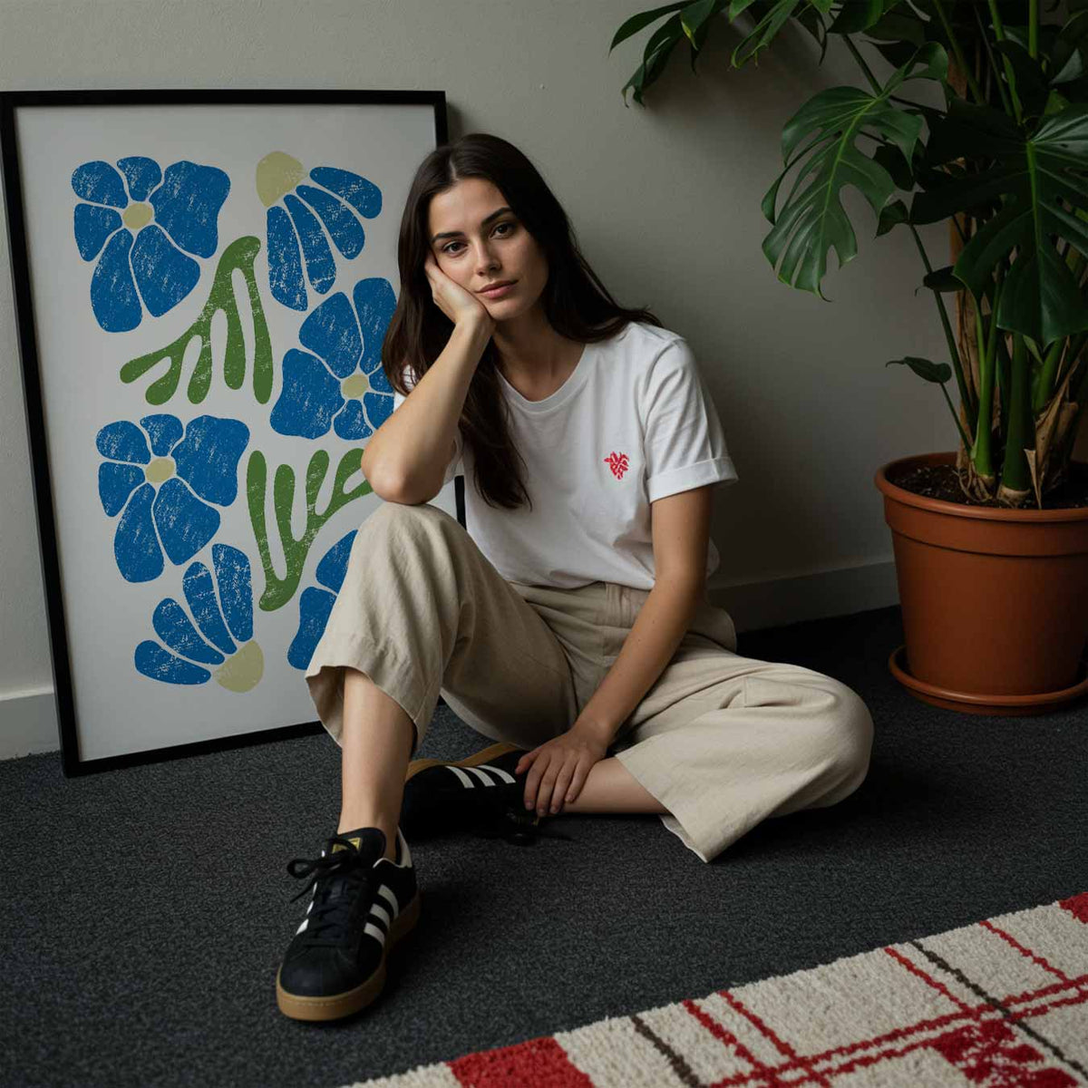 Bloemenpracht Wanddecoratie – staande muurposter met bloemen