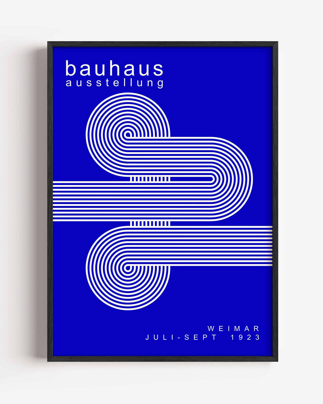 Lijnenspel en kleur – staande Bauhaus poster als wanddecoratie