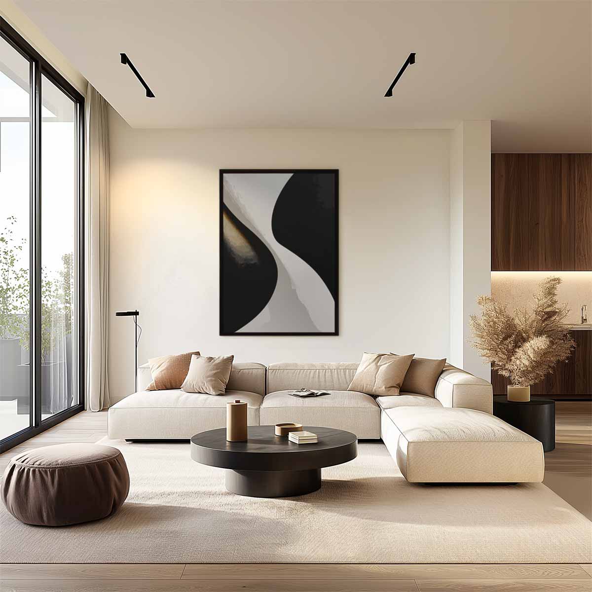 Stijlvolle Abstracte Vormen – plexiglas wanddecoratie in portret formaat