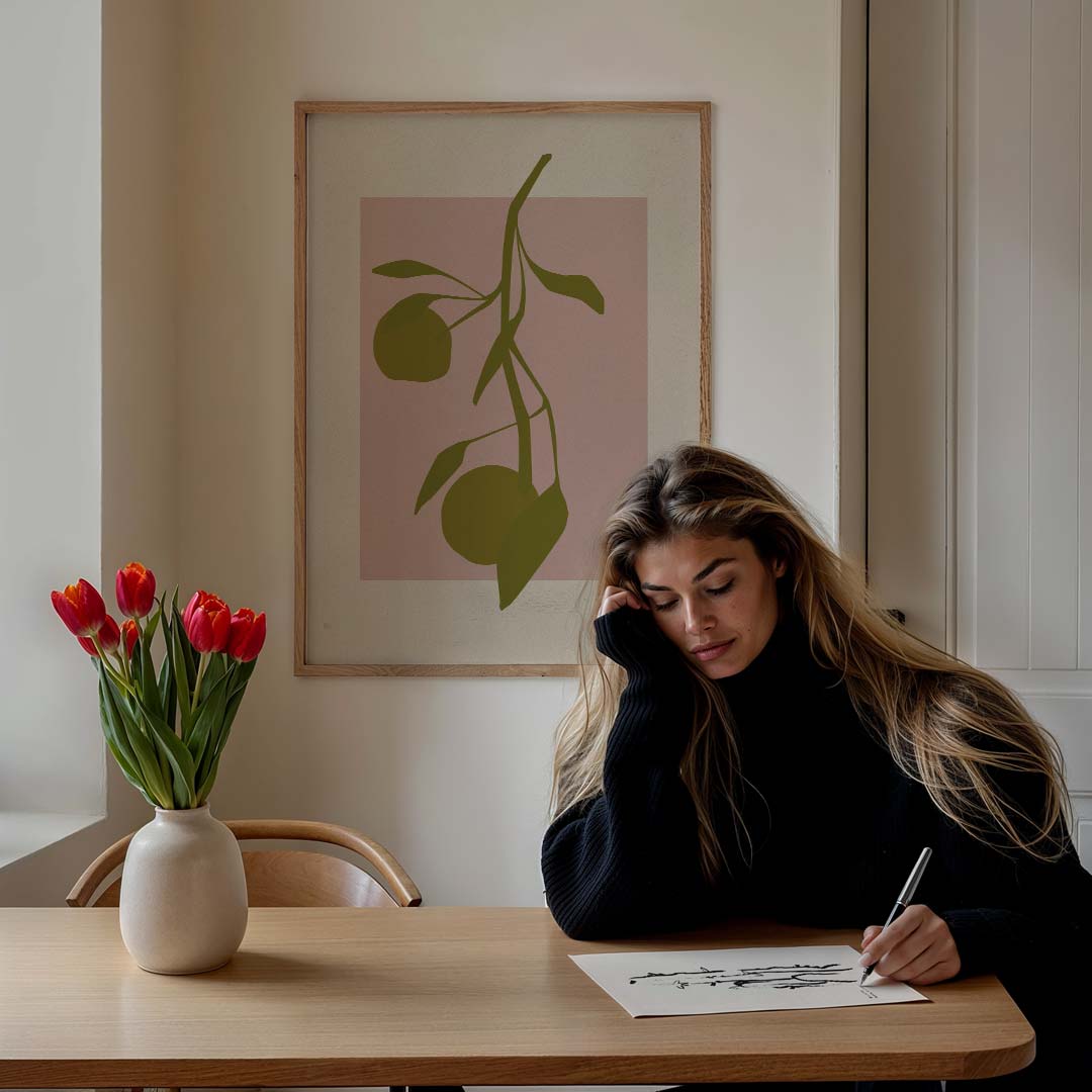 Abstracte – bloemen poster in staand formaat