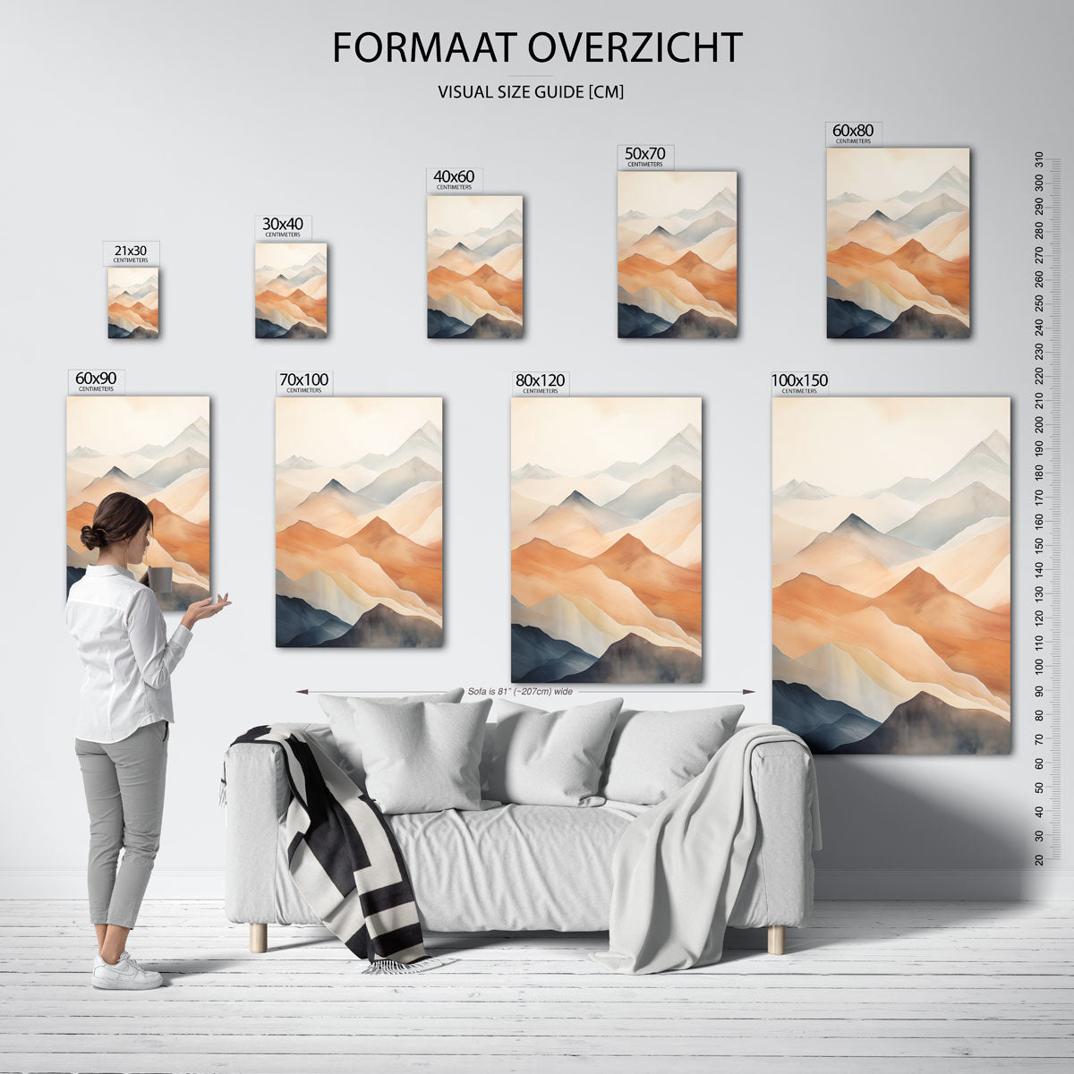 Berglandschap – staande muurposter met natuurthema