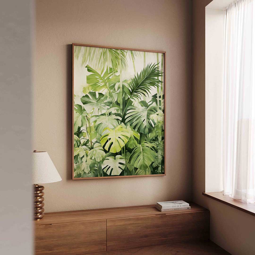 Tropische bladeren – tropische wandkunst als portret poster