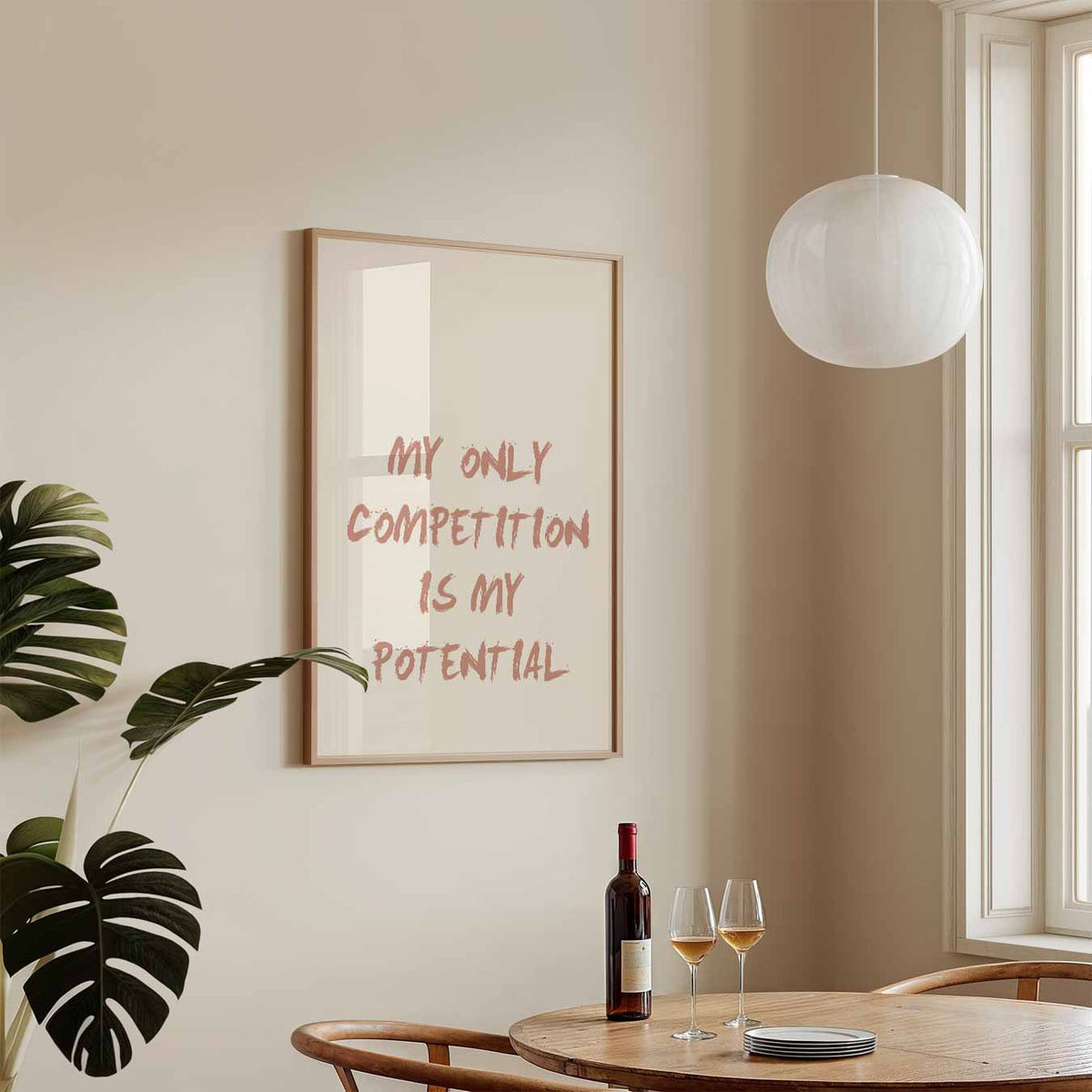 Inspirerende Potentie – staande Popart wanddecoratie van WallArtistic