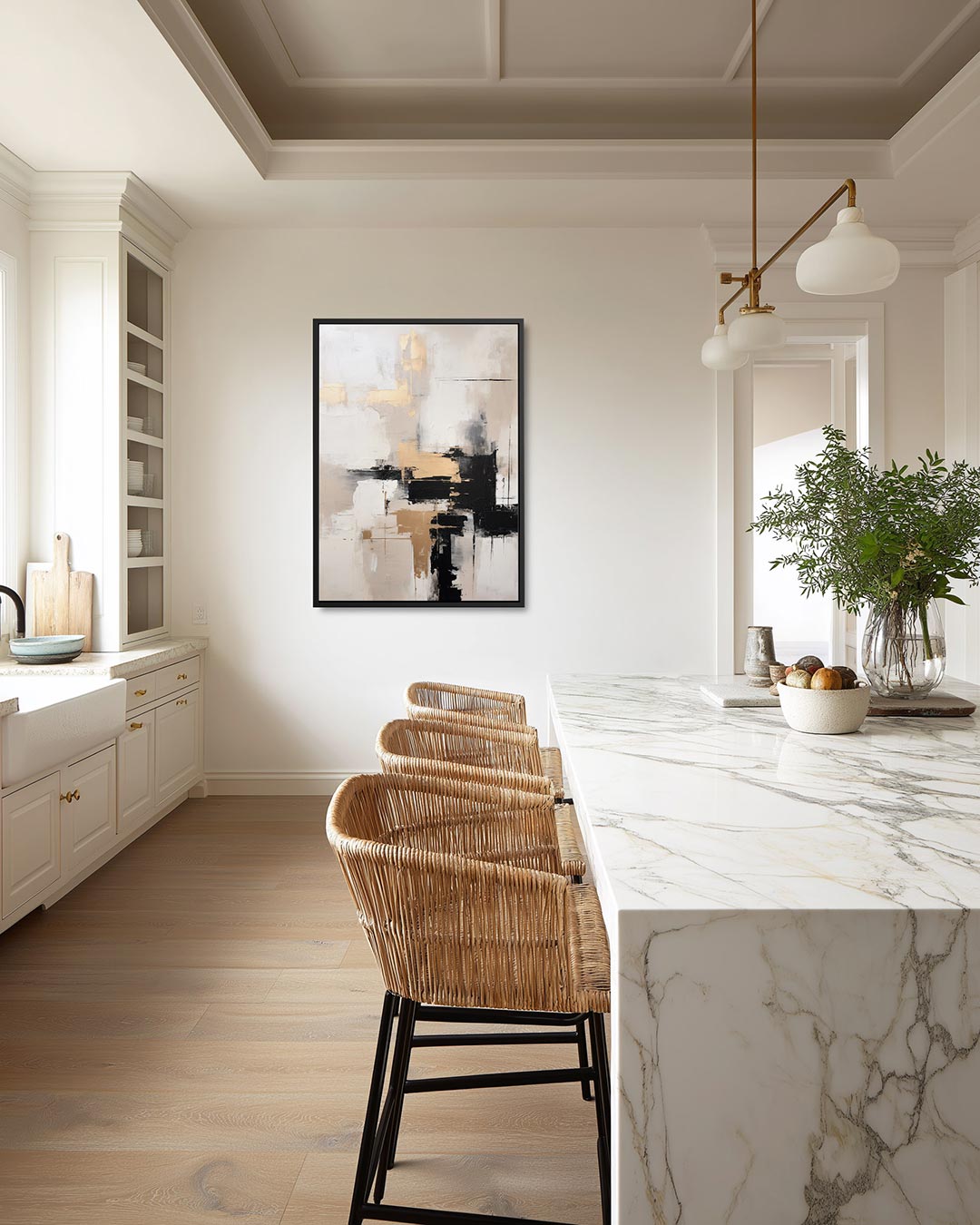 Gelaagde compositie – staand wanddecoratie kunstwerk