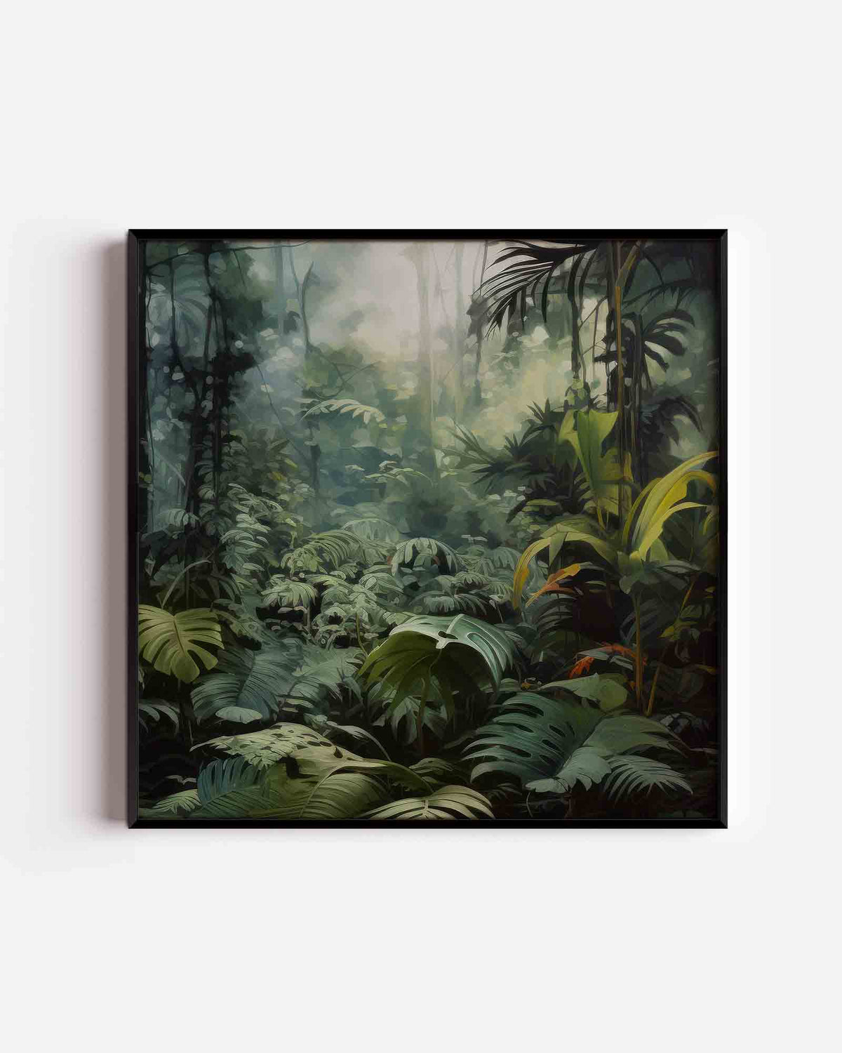 Weelderige jungle – jungle vierkante poster als wanddecoratie