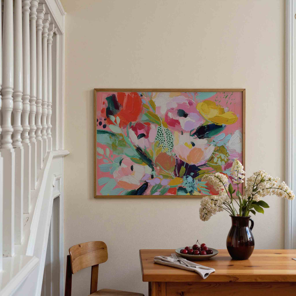 Bloemenexplosie – botanische poster in liggend formaat