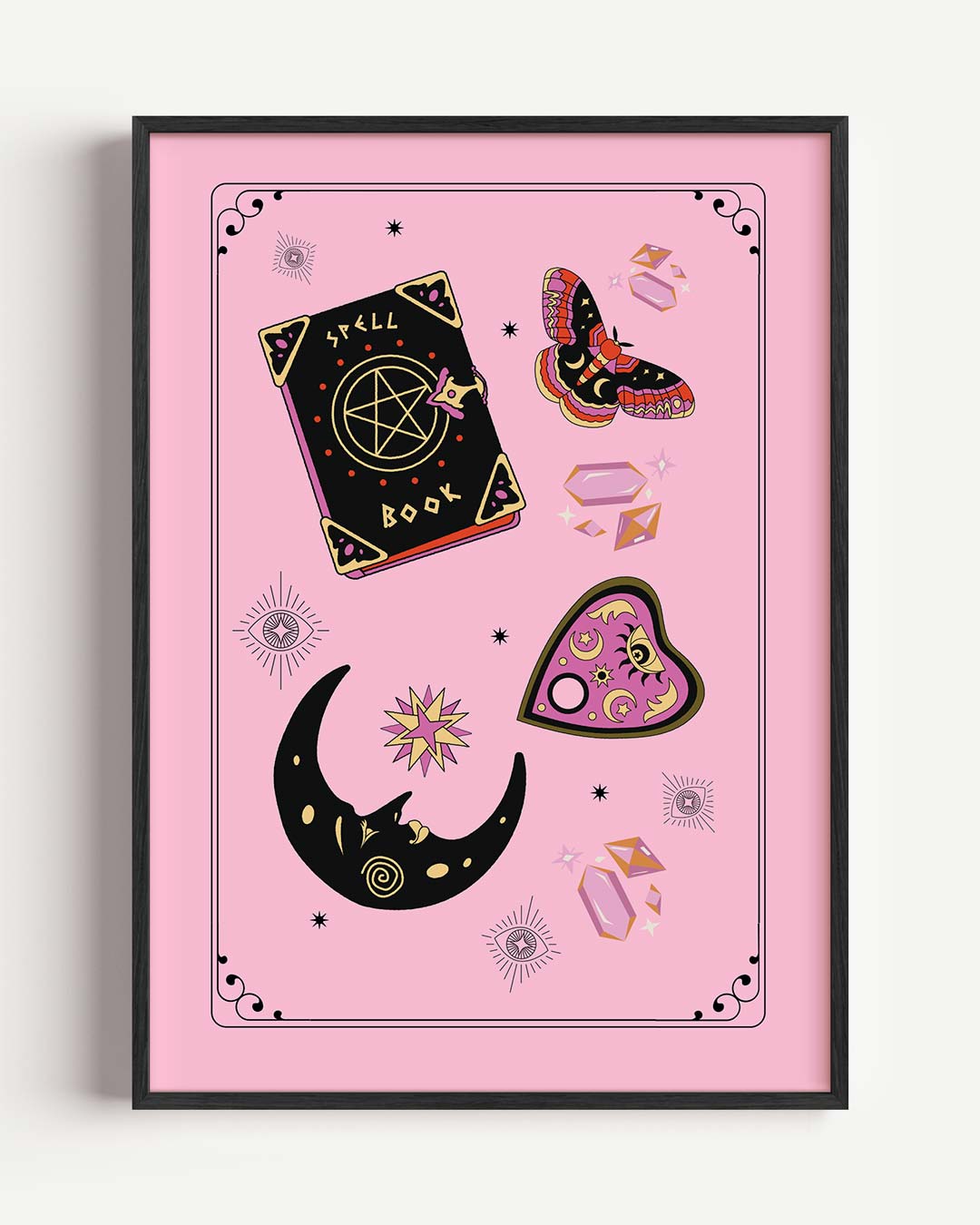 Magische Roze Sfeerposter – mindful portret poster als wanddecoratie