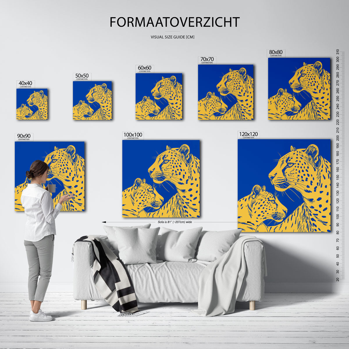 Twee luipaarden – vierkante muurposter met dierenthema