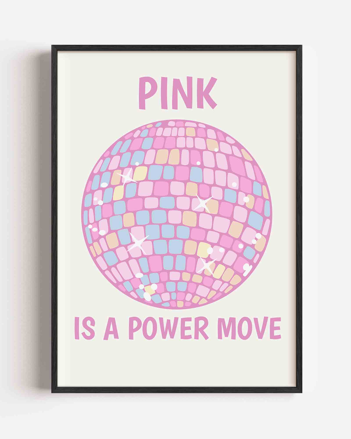 Roze discobal – Pop Art portret poster als wanddecoratie