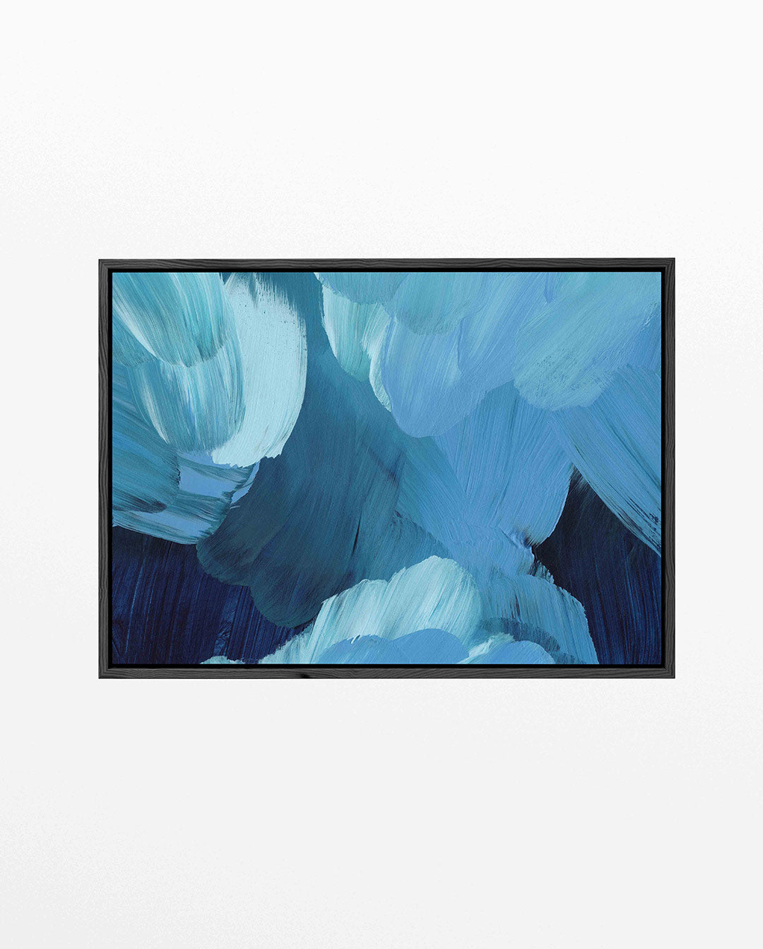 Dynamische blauwe beweging – Diverse – liggend wanddecoratie kunstwerk