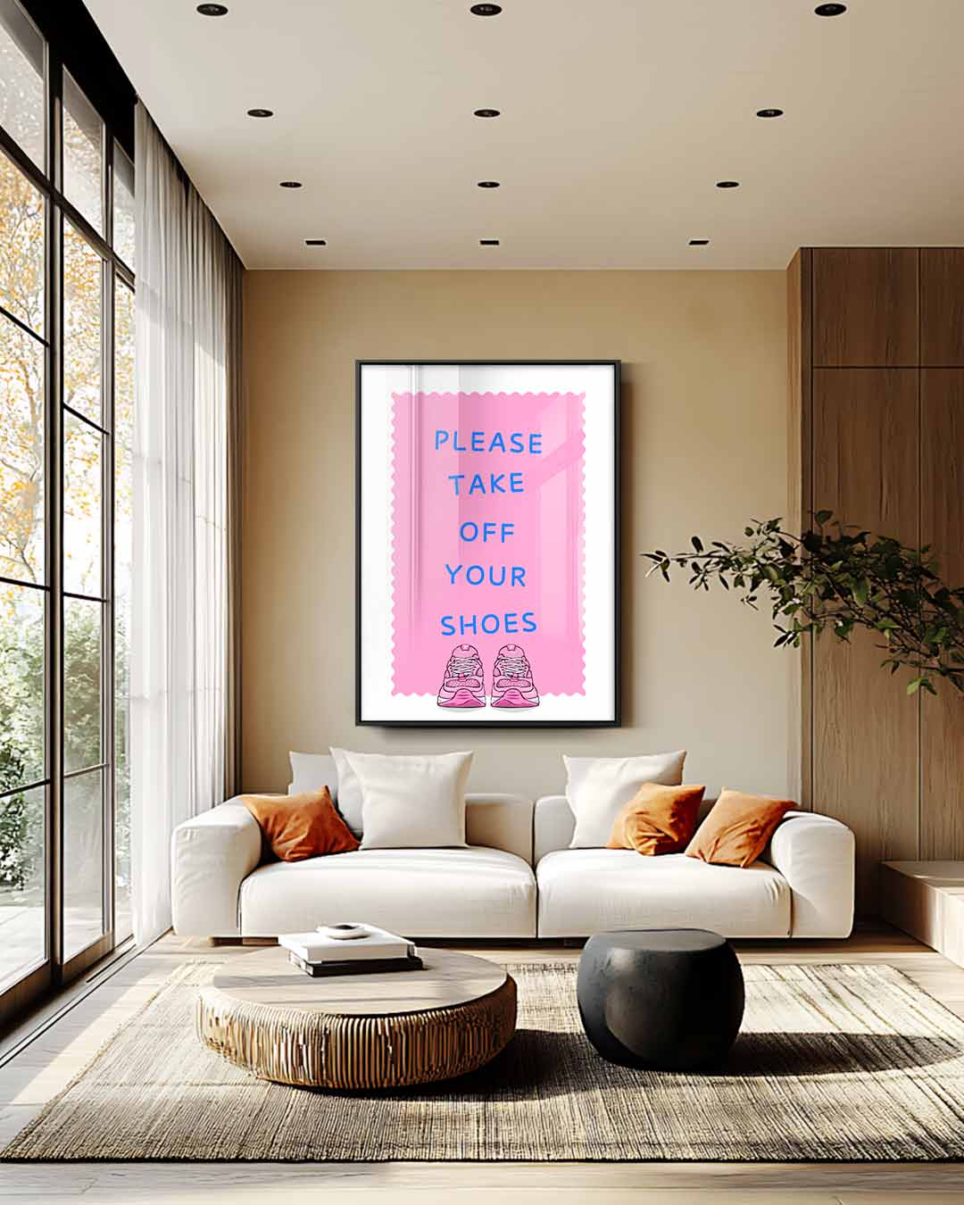 Welkomstposter met Sneakers – canvas wanddecoratie in portret formaat