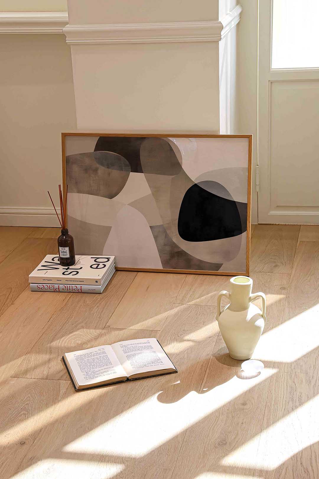 Abstracte vormen – liggende abstracte wanddecoratie van WallArtistic