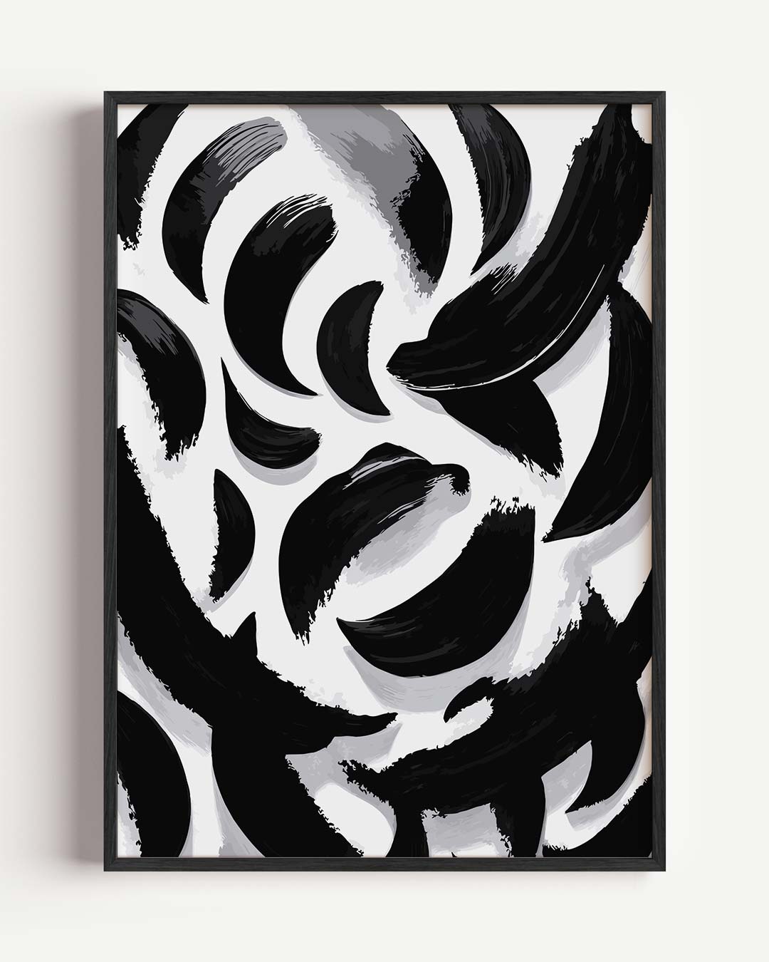 Modern Abstract Zwart-Wit – kleurrijke abstracte portret poster als wanddecoratie