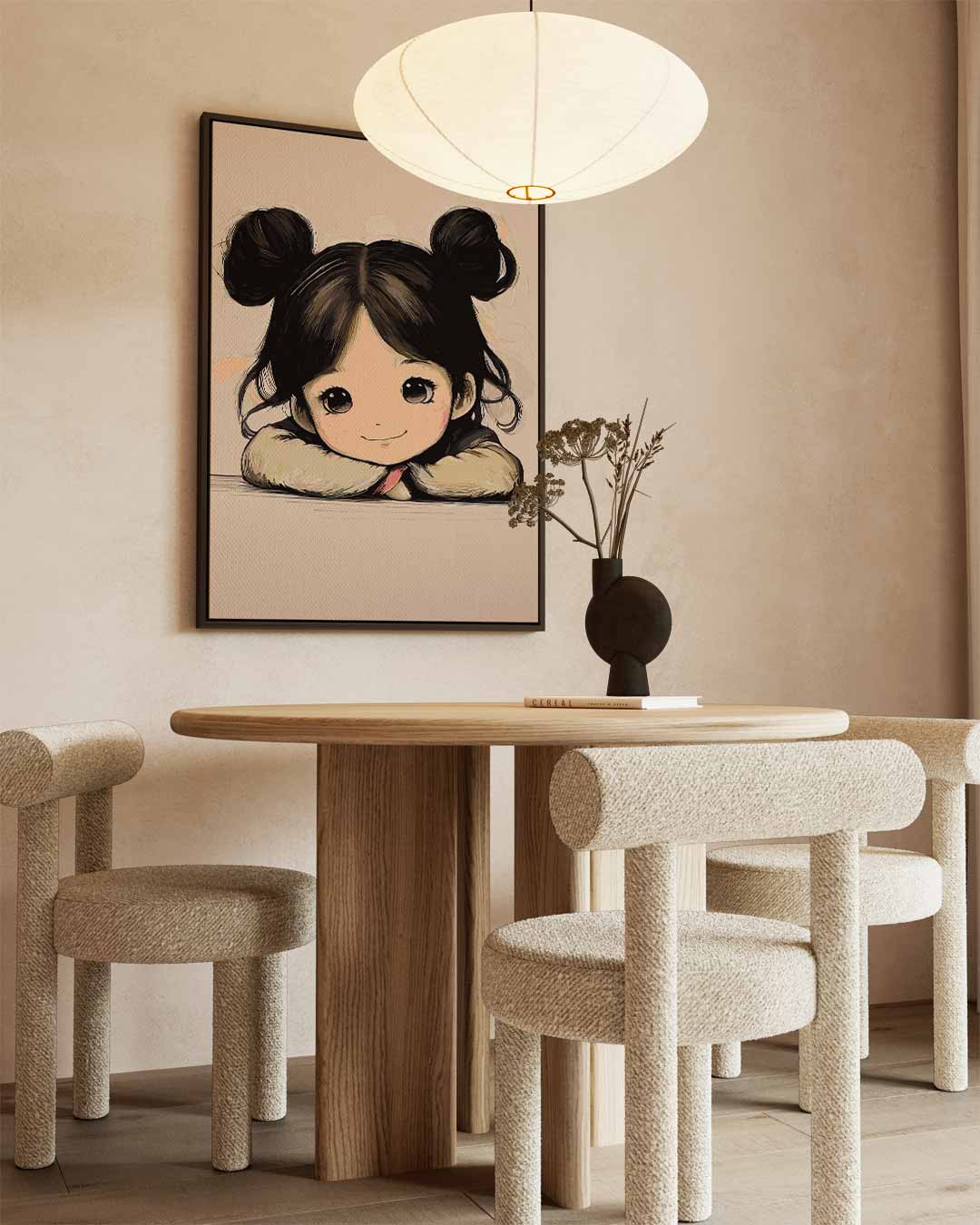 Dromerig Portret van Meisje – staand kunstwerk voor modern interieur