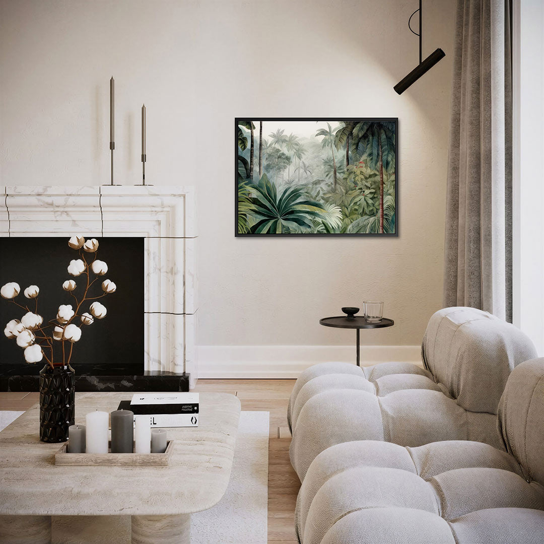 Tropisch bladlandschap – liggende wanddecoratie