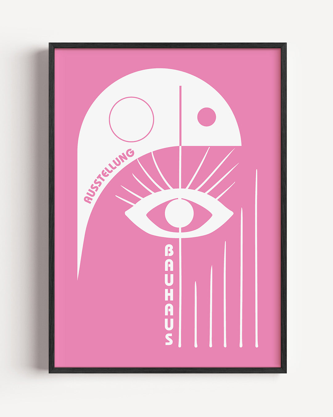 Oog en lijnen – staande Bauhaus poster als wanddecoratie