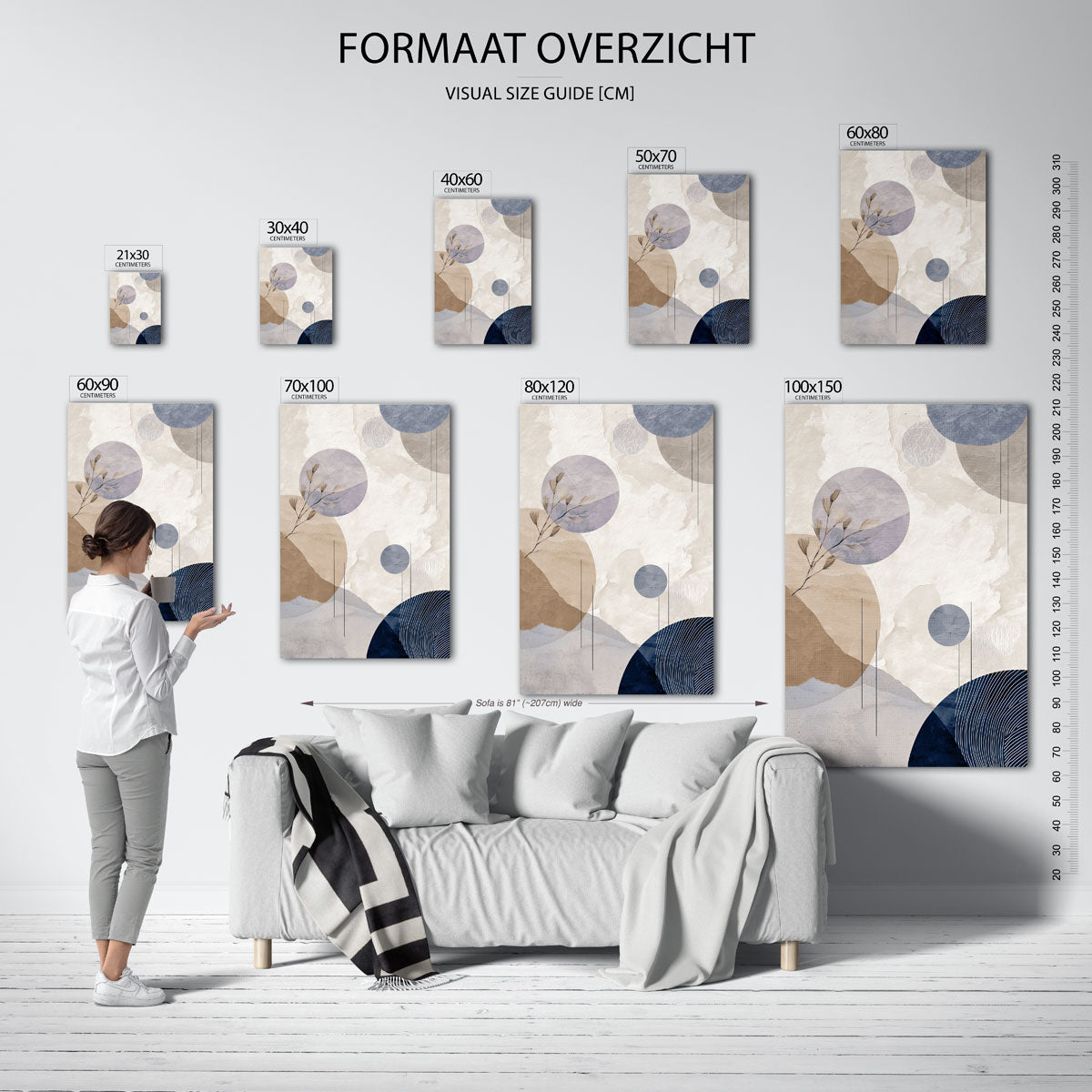 Abstracte cirkels en lijnen – staande muurposter met abstracte vormen