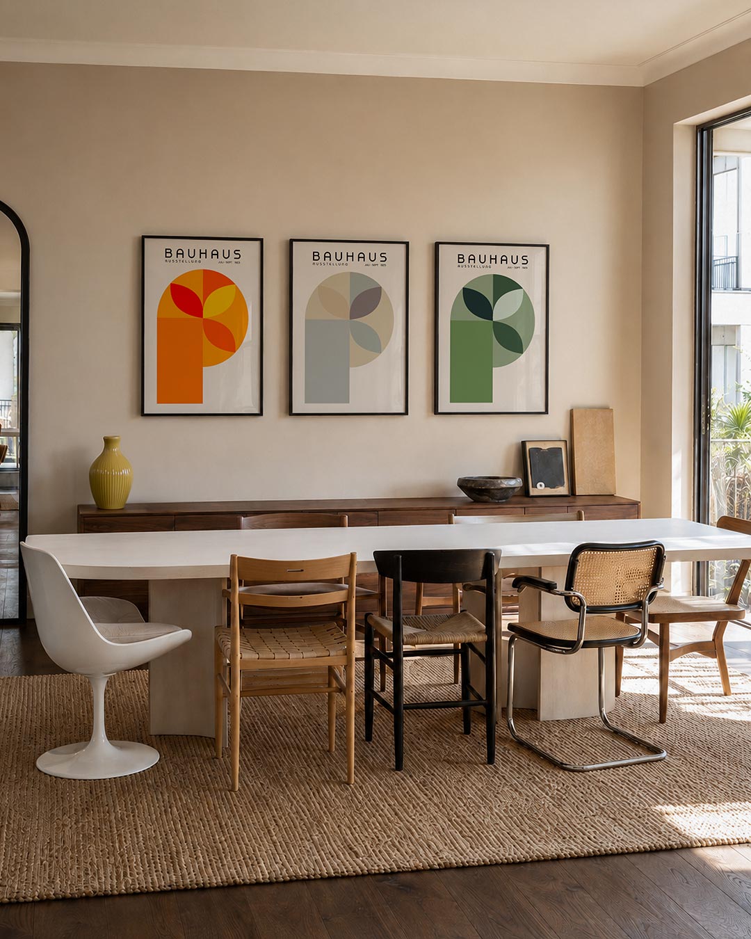 Vormen en vlakken posterset – tweede productweergave – deze posterset in drie delen toont een speelse combinatie van halve