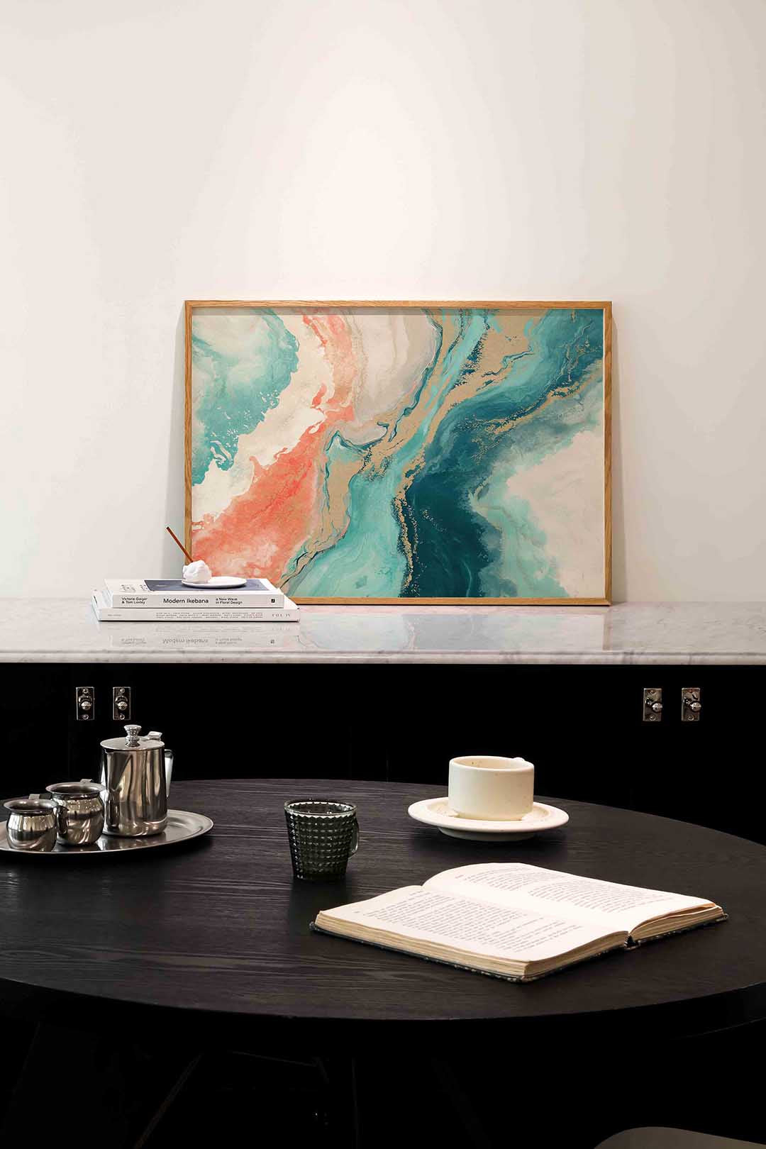 Abstracte golven – abstracte poster in liggend formaat
