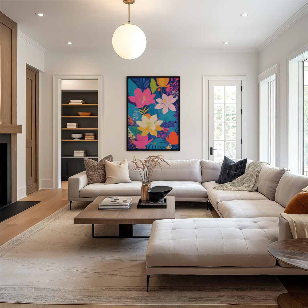 Krachtige Bloemenpracht – canvas wanddecoratie in portret formaat