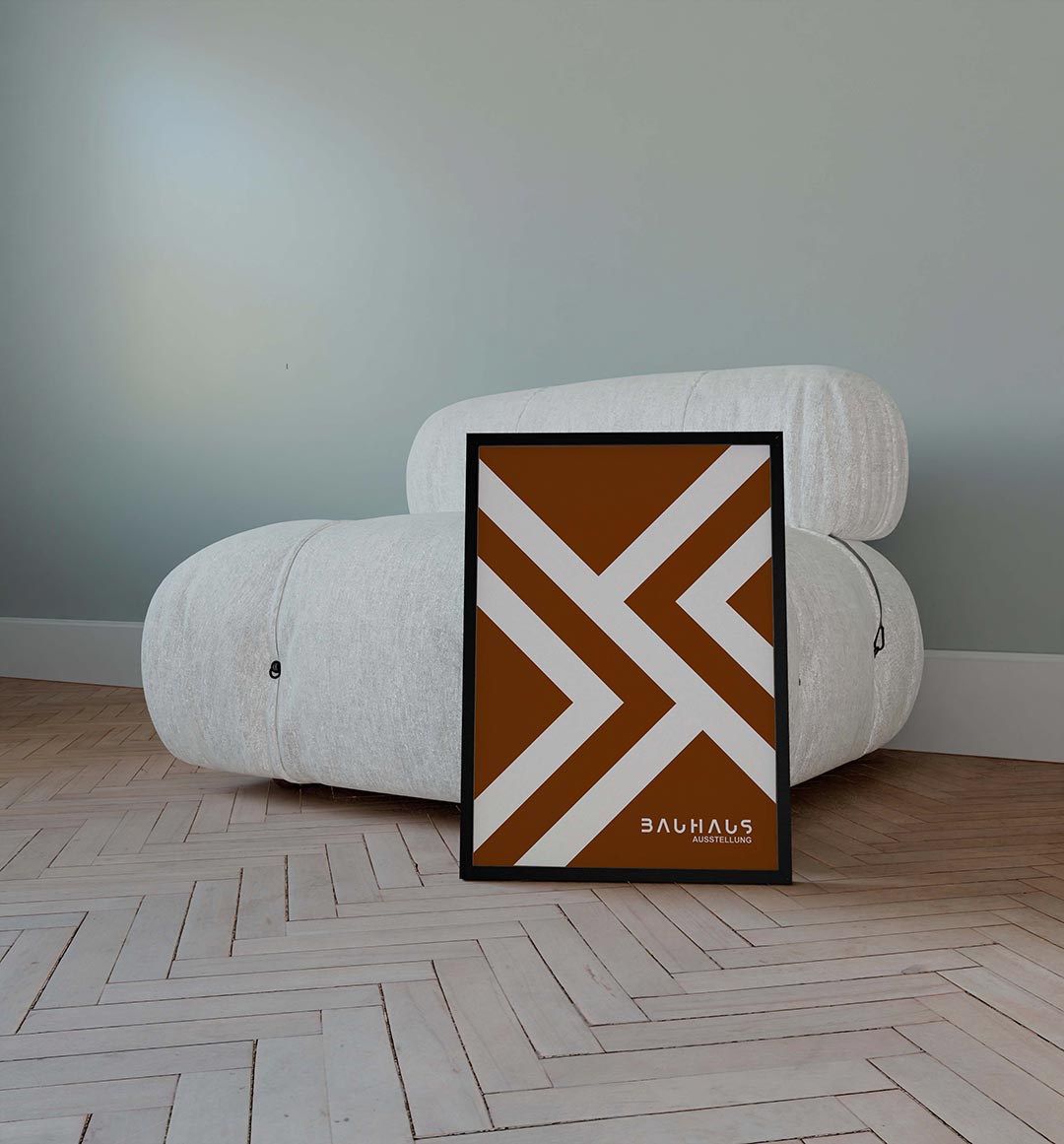 Lijnen en vlakken – geometrische poster in Bauhaus-stijl van WallArtistic