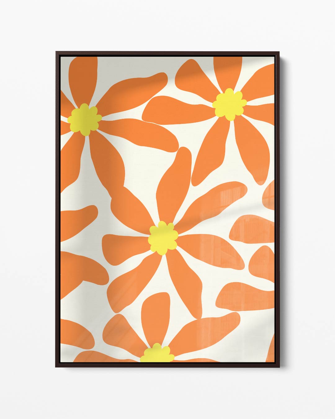 Bloemenpracht in Oranje – portret kunstwerk als wanddecoratie