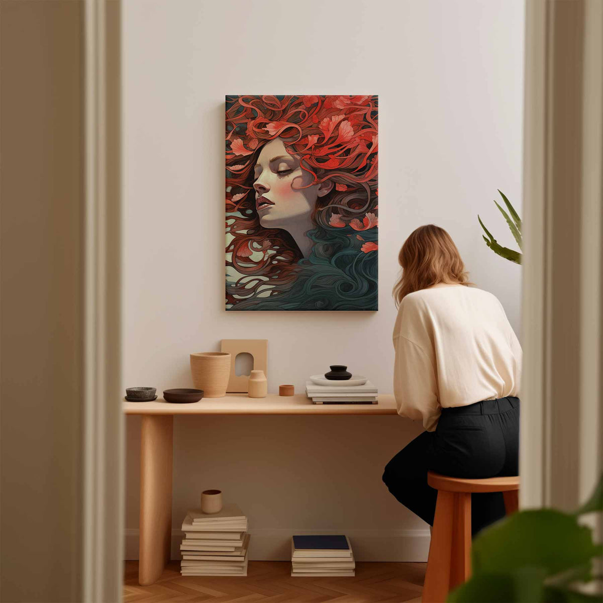 Dromerige Bloemenzee – plexiglas wanddecoratie in portret formaat