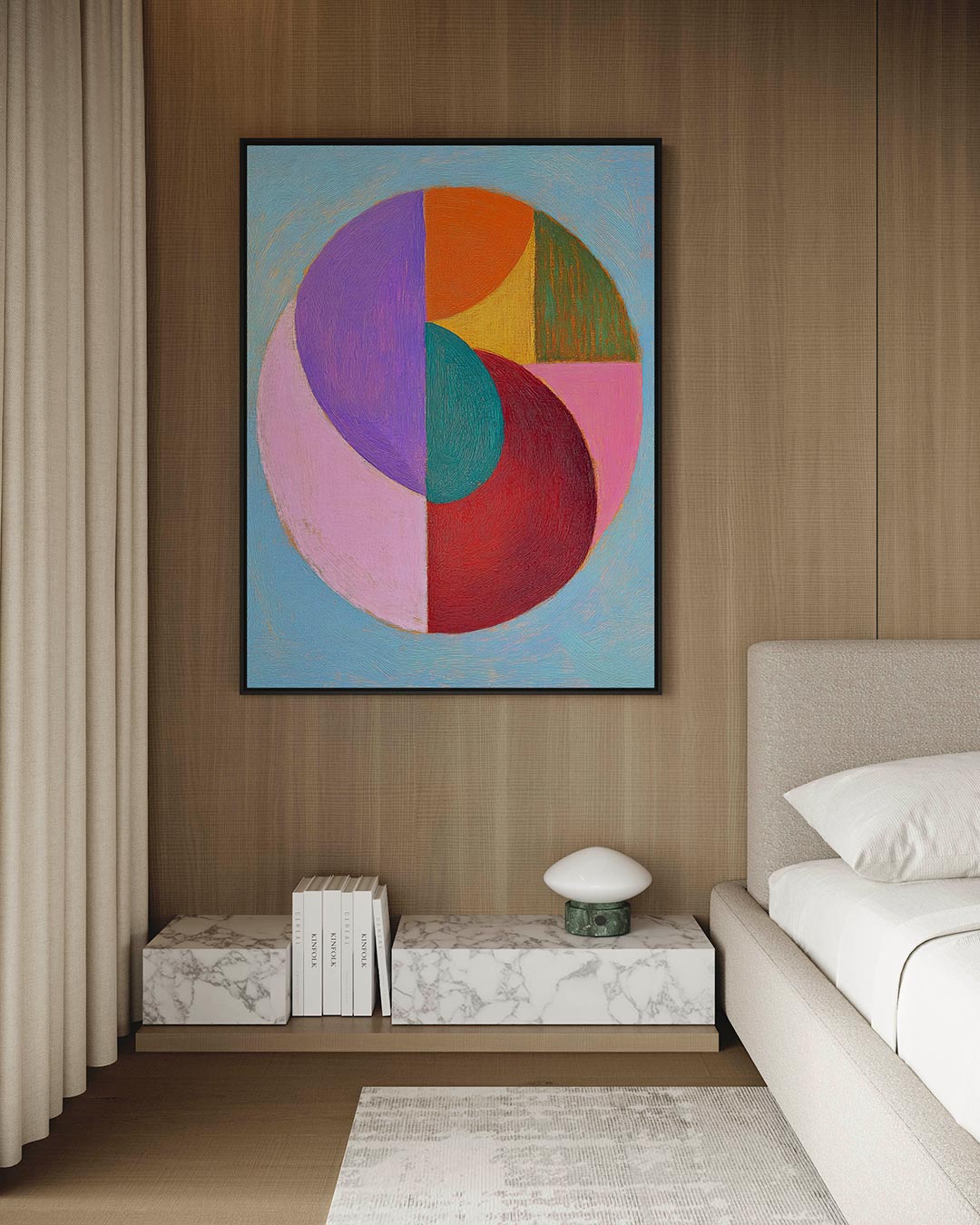 Kleurrijke cirkelvormen – staand wanddecoratie kunstwerk