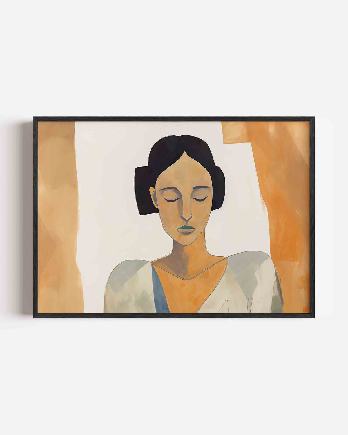 Vrouw met gesloten ogen – vrouwelijk portret als landscape poster