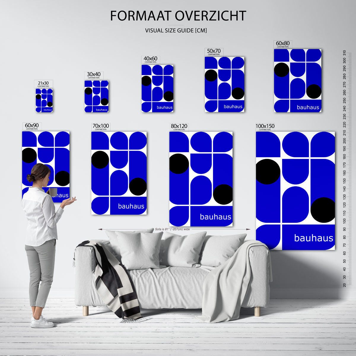 Vorm en kleur – geometrische poster in Bauhaus-stijl van WallArtistic