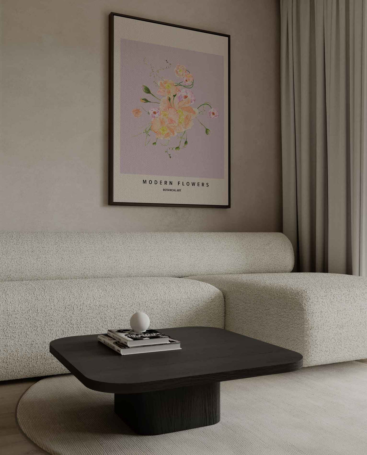 Moderne Bloemen Botanische Kunst – dibond kunstwerk als wanddecoratie