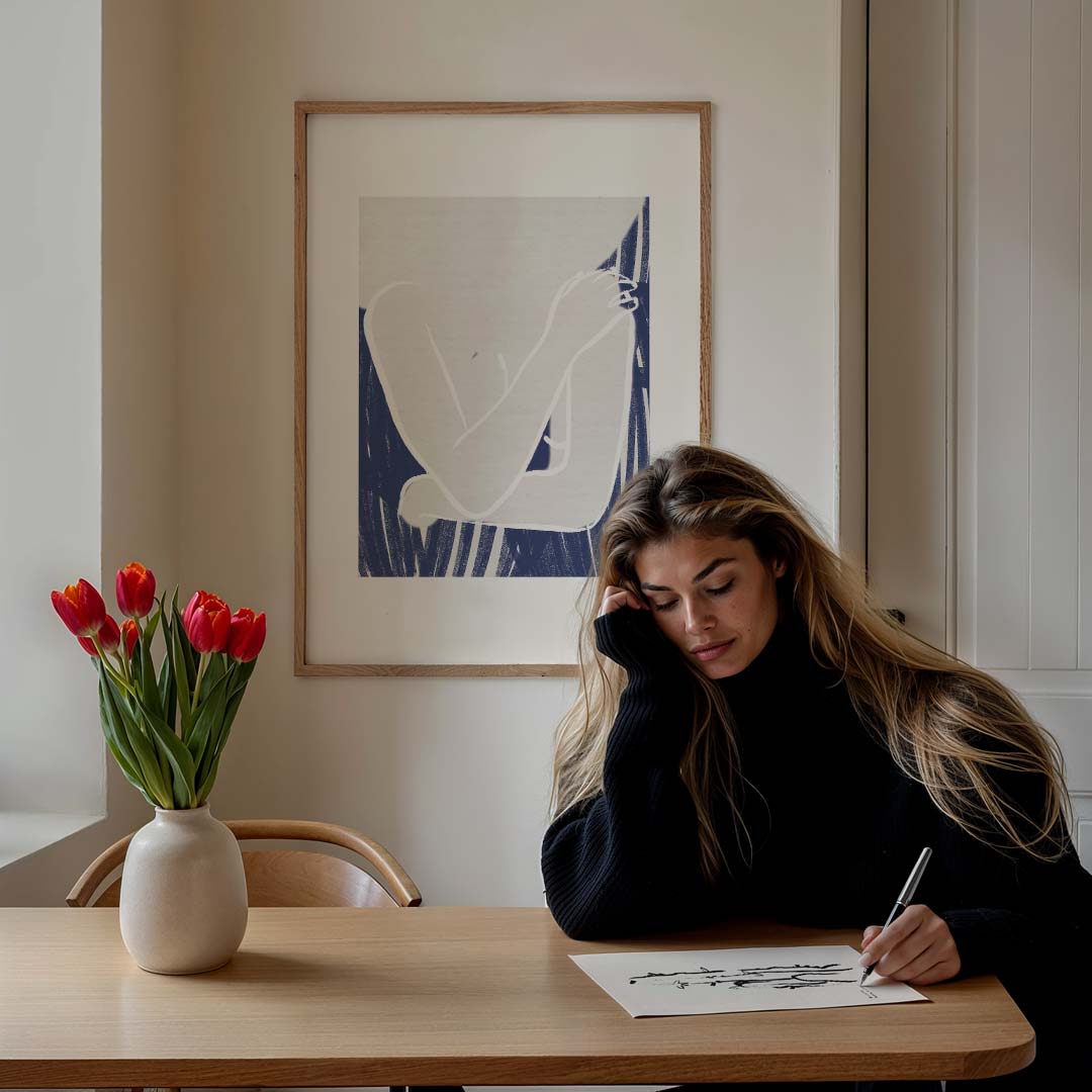 Mystieke Silhouet Kunstposter – lijntekening poster in staand formaat