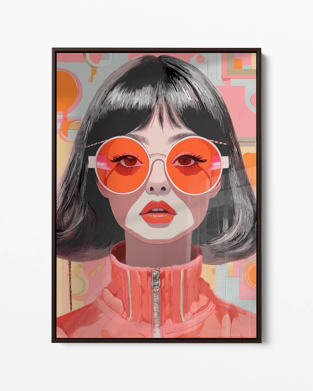 Retro Chic Portret – portret kunstwerk als wanddecoratie