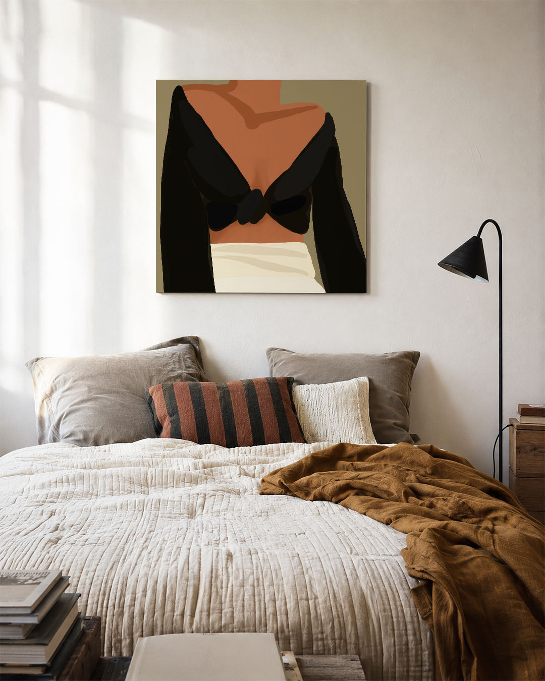 Stijlvolle vormen kunstwerk – detailweergave – dit kunstwerk toont een compositie van vloeiende lijnen en contrasterende