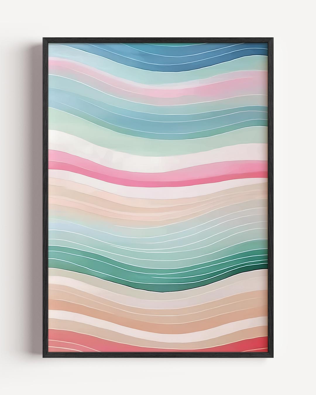 Kleurige Golven Kunstposter – kleurrijke abstracte portret poster als wanddecoratie