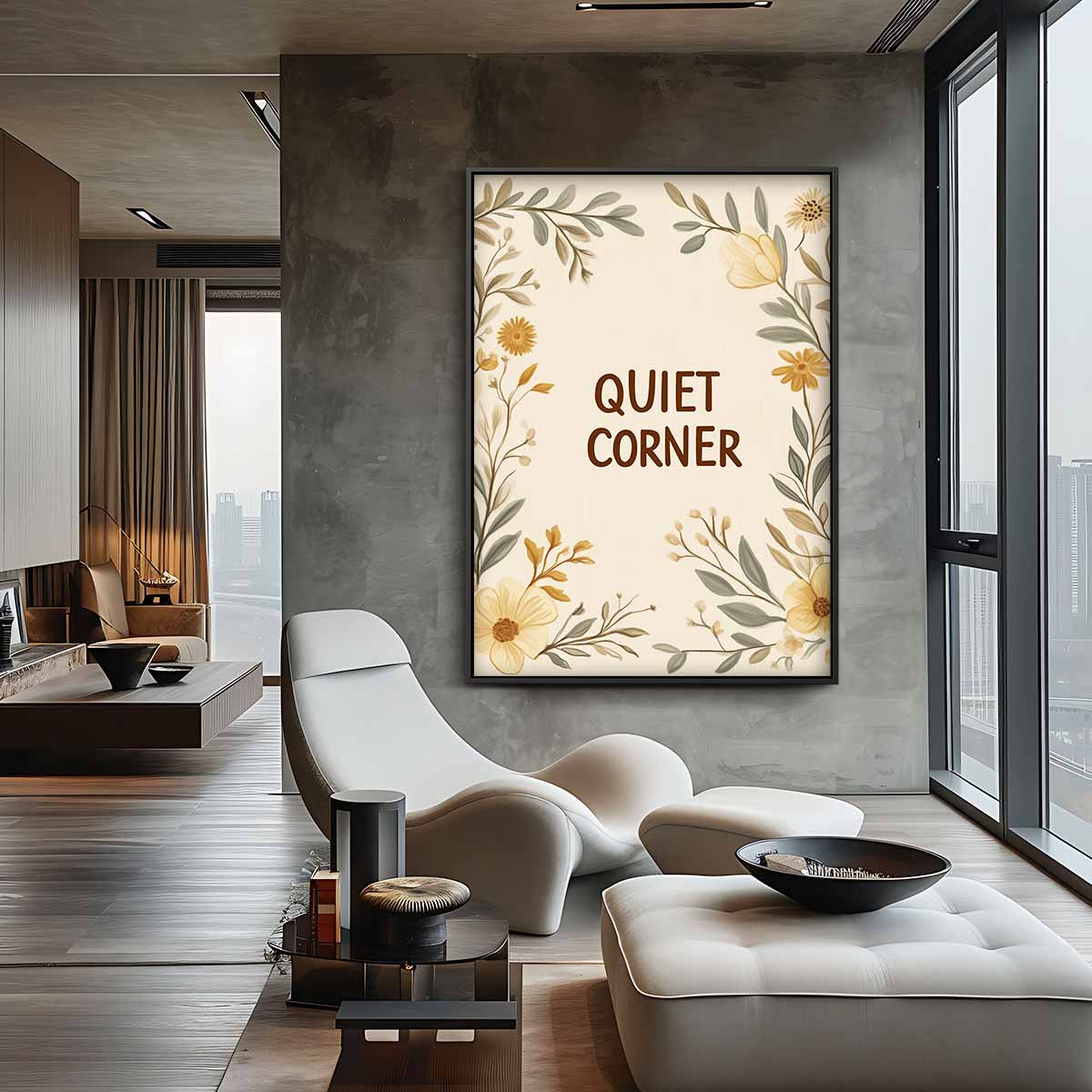 Bloemenhoekje Wandkunst – canvas wanddecoratie in portret formaat