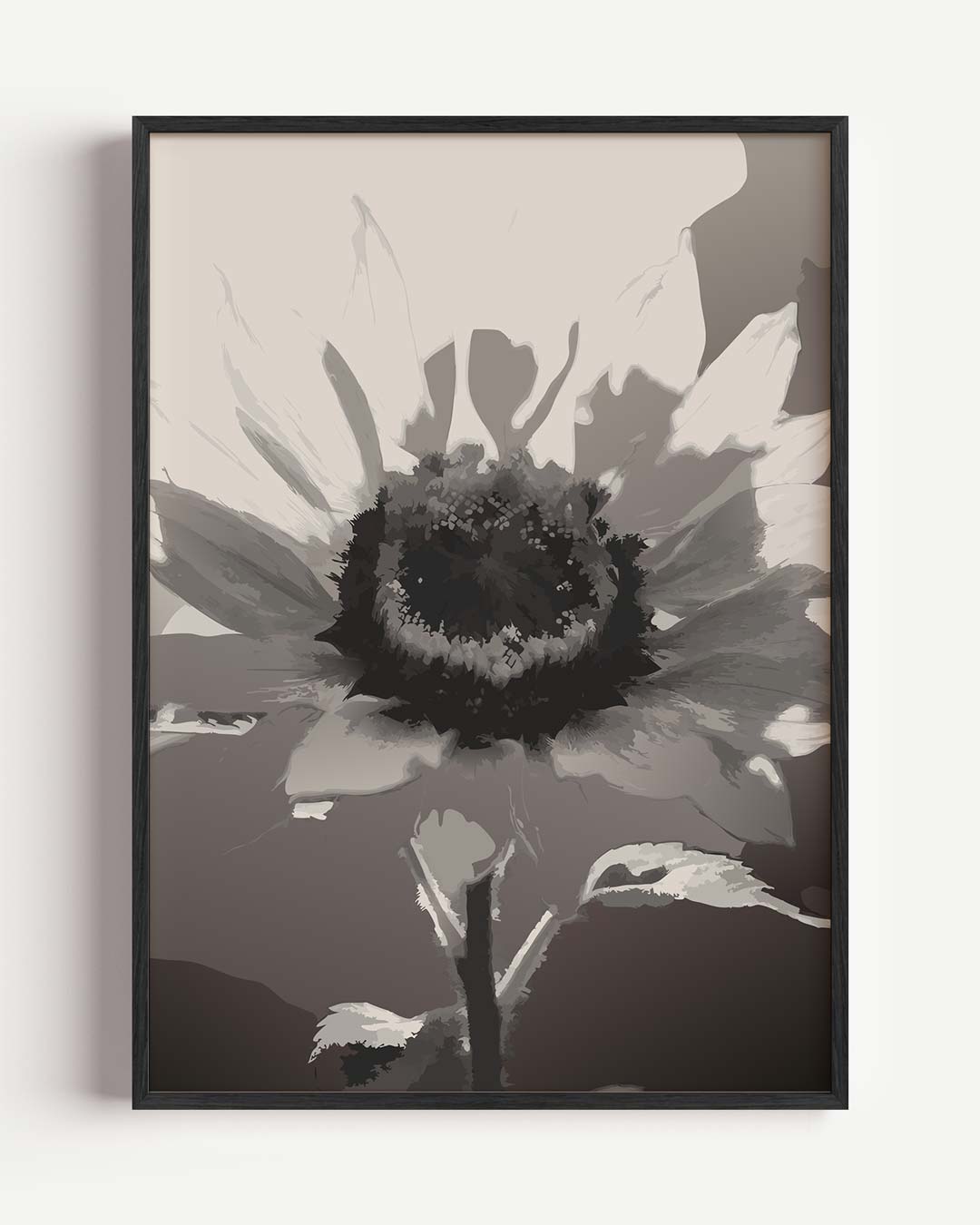 Stijlvolle Zonnebloem – bloemen portret poster als wanddecoratie